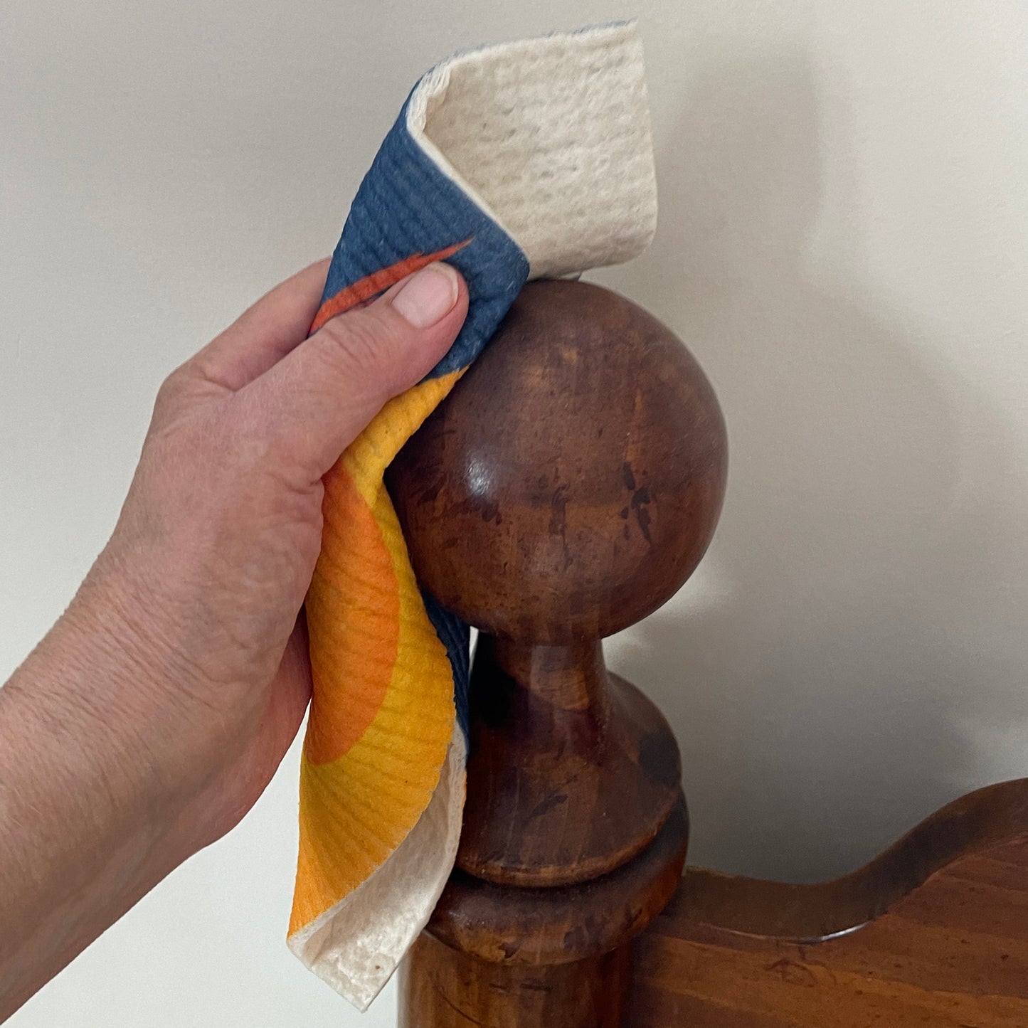 Eco friendly Swedish dish cloth with Sunset on the Lake, a lake country sunset design kitchen dish washer cloth by Career 5Design