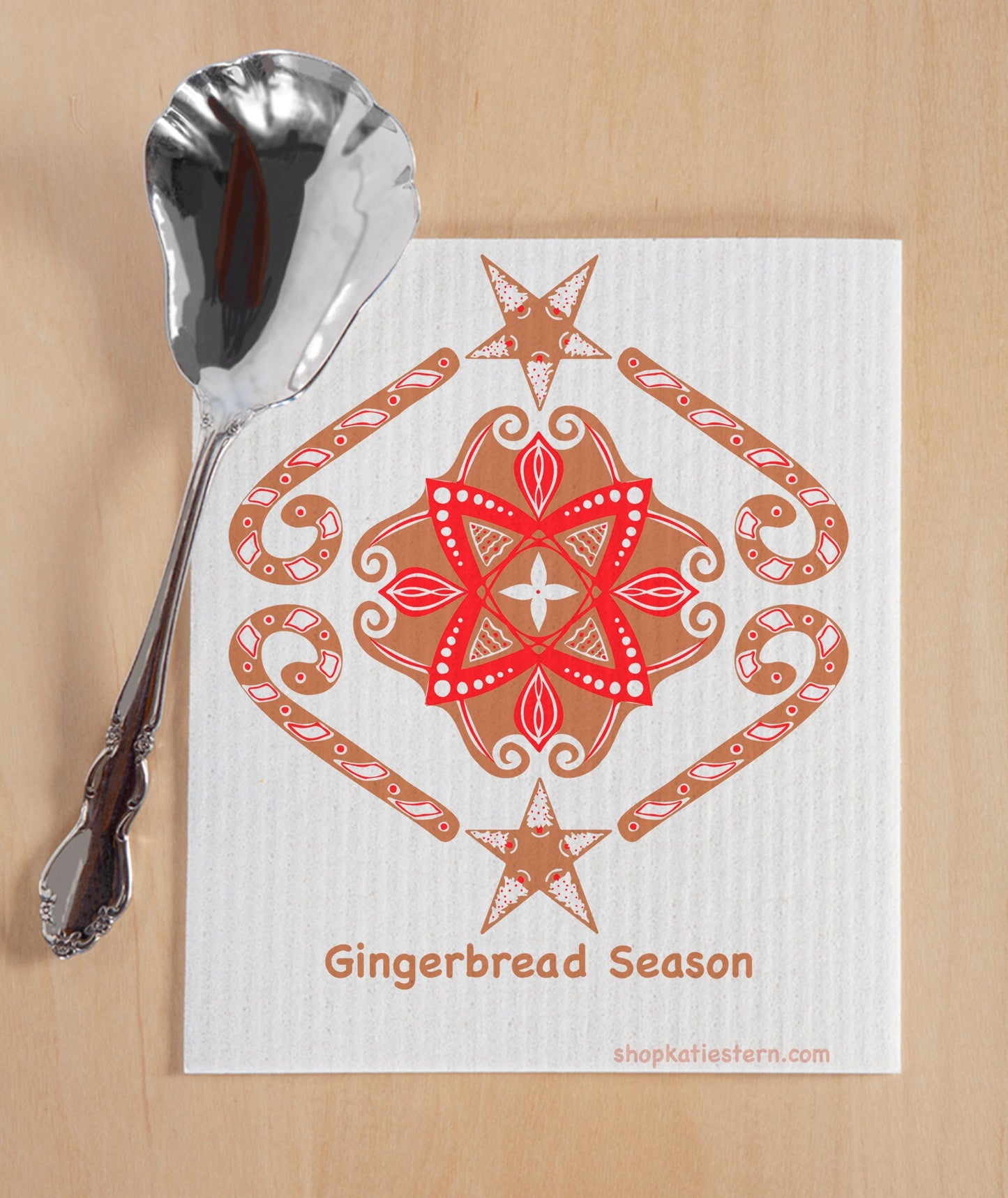 Swedish dish cloth Gingerbread Christmas Canes | Eco Friendly Cloth | Christmas Dish Cloth | Katie Stern | Career 5 Design | Hygge Christmas