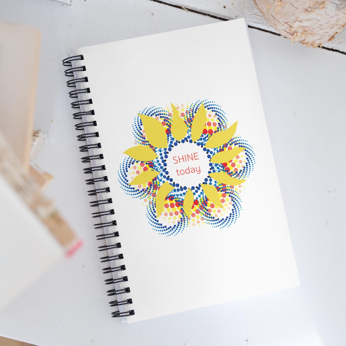 Shine Today! spiral notebook sends a strong message! |Great as gift to friend, neighbor, or teacher. Inspirational notebook | Colorful