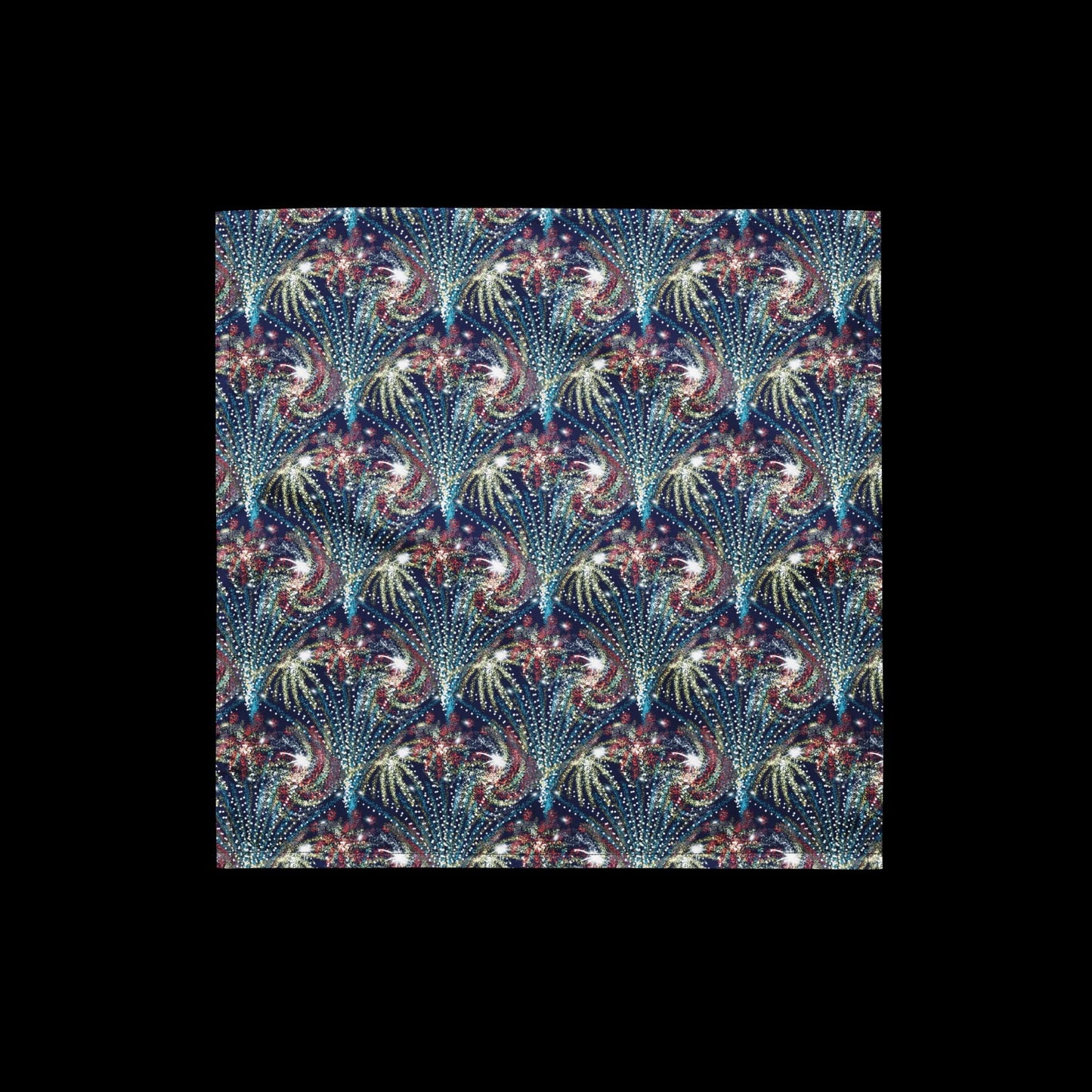Fireworks All-over print bandana for short scarves and pets | eco-friendly recycled | Sparkling bandana | sparks scarf | sparkler clothes
