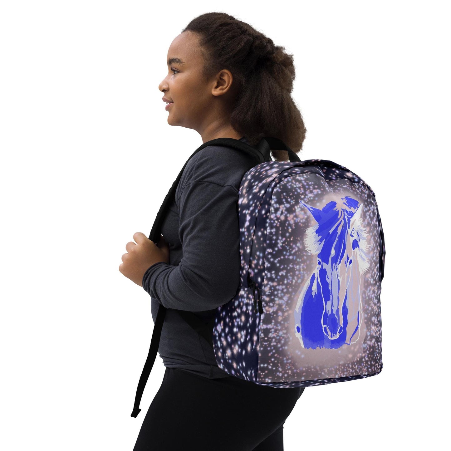 Galloping into School with a Starry Night Horse Backpack | Young Horse Lovers Backpack | Dream Horse Backpack