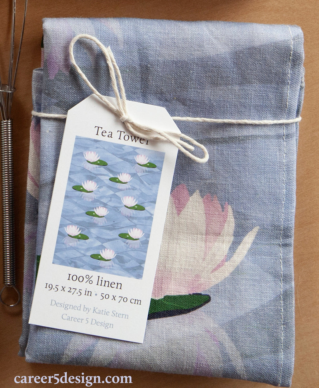 packaged tea towel with ID tag.