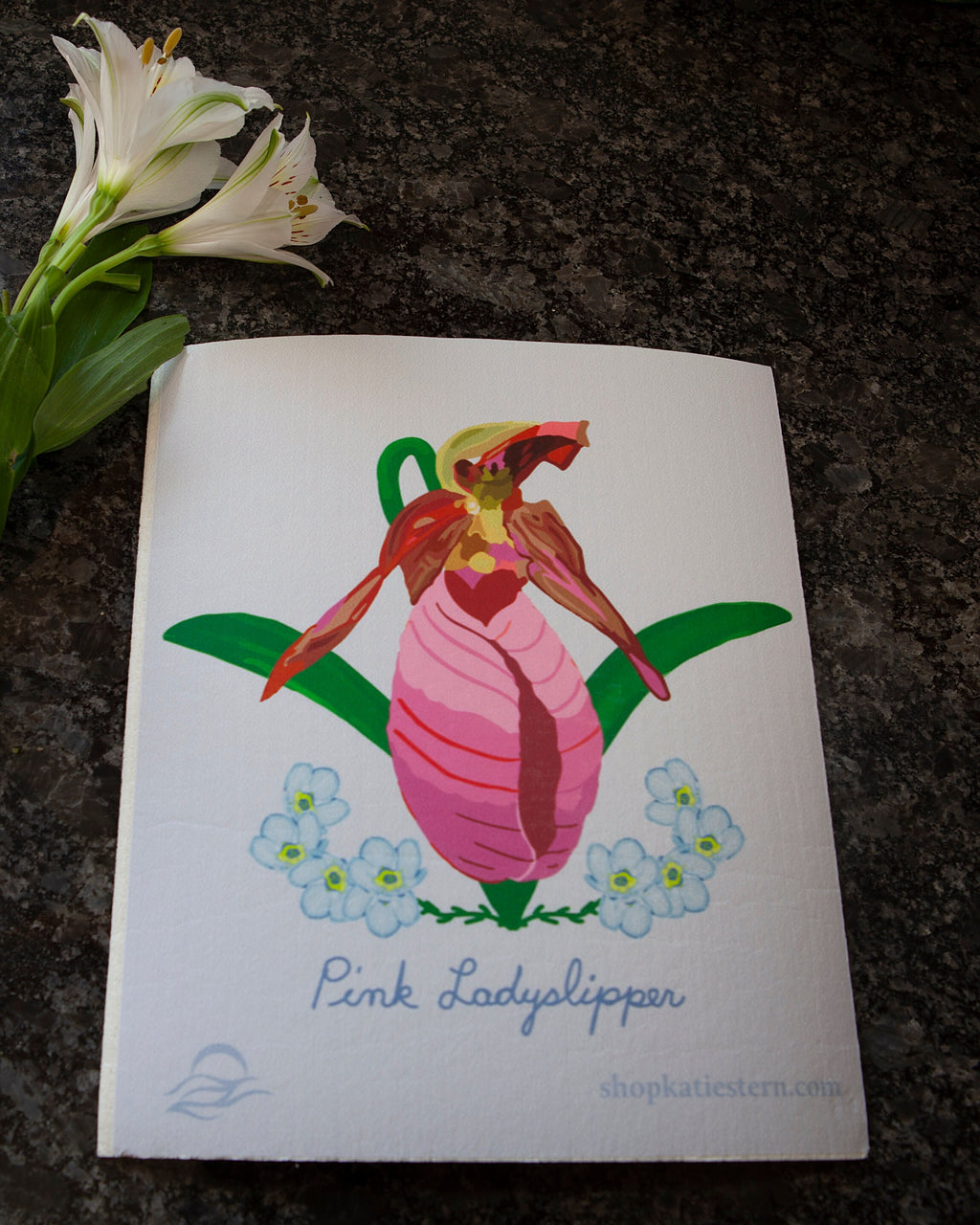 Sweden dish cloth | pink ladyslipper flower | Sweden dishcloth | Swedish dish cloth | eco friendly dish cloth | home decor