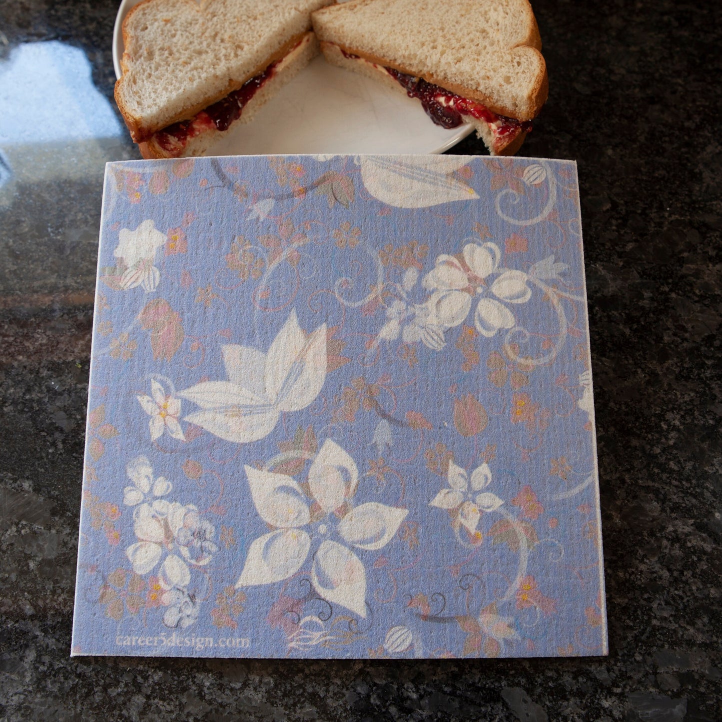 Sweden dish cloth | Sweden dishcloth | Eco Friendly Swedish dish cloth, a pink floral bouquet makes a great kitchen decor