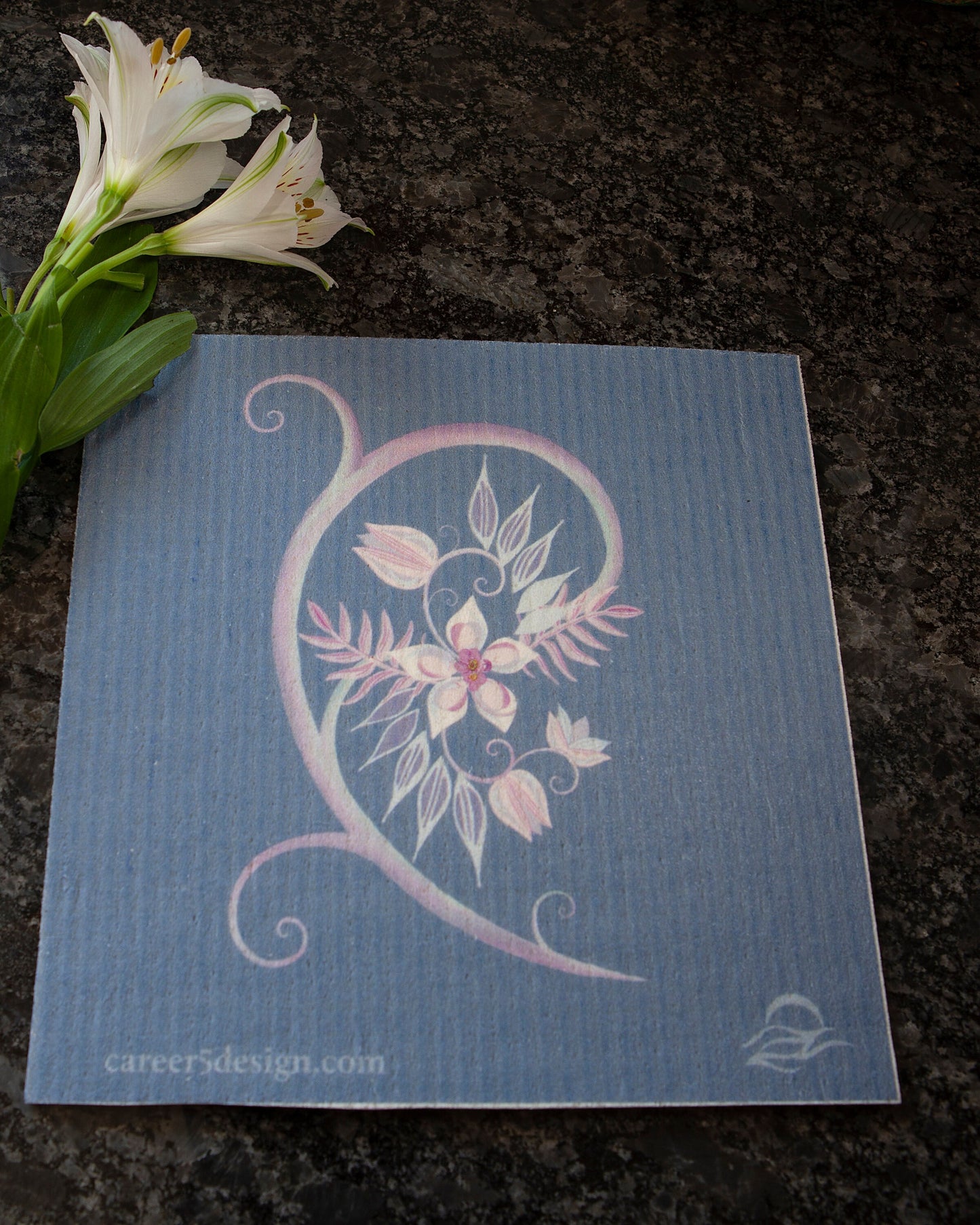 Sweden dish cloth | Sweden dishcloth | Eco Friendly Swedish dish cloth, a pink floral bouquet makes a great kitchen decor