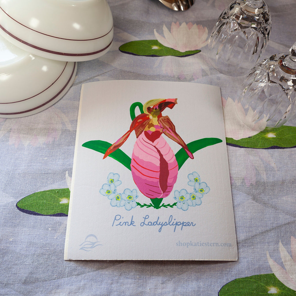Sweden dish cloth | pink ladyslipper flower | Sweden dishcloth | Swedish dish cloth | eco friendly dish cloth | home decor