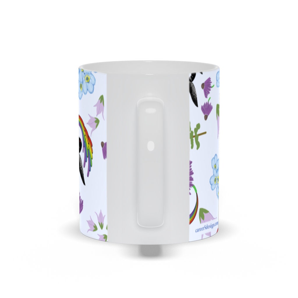 Northwoods Life 11 Oz Mug | Wildflowers Mug | Wildflower Design | Loon Mug | Rainbow Mug