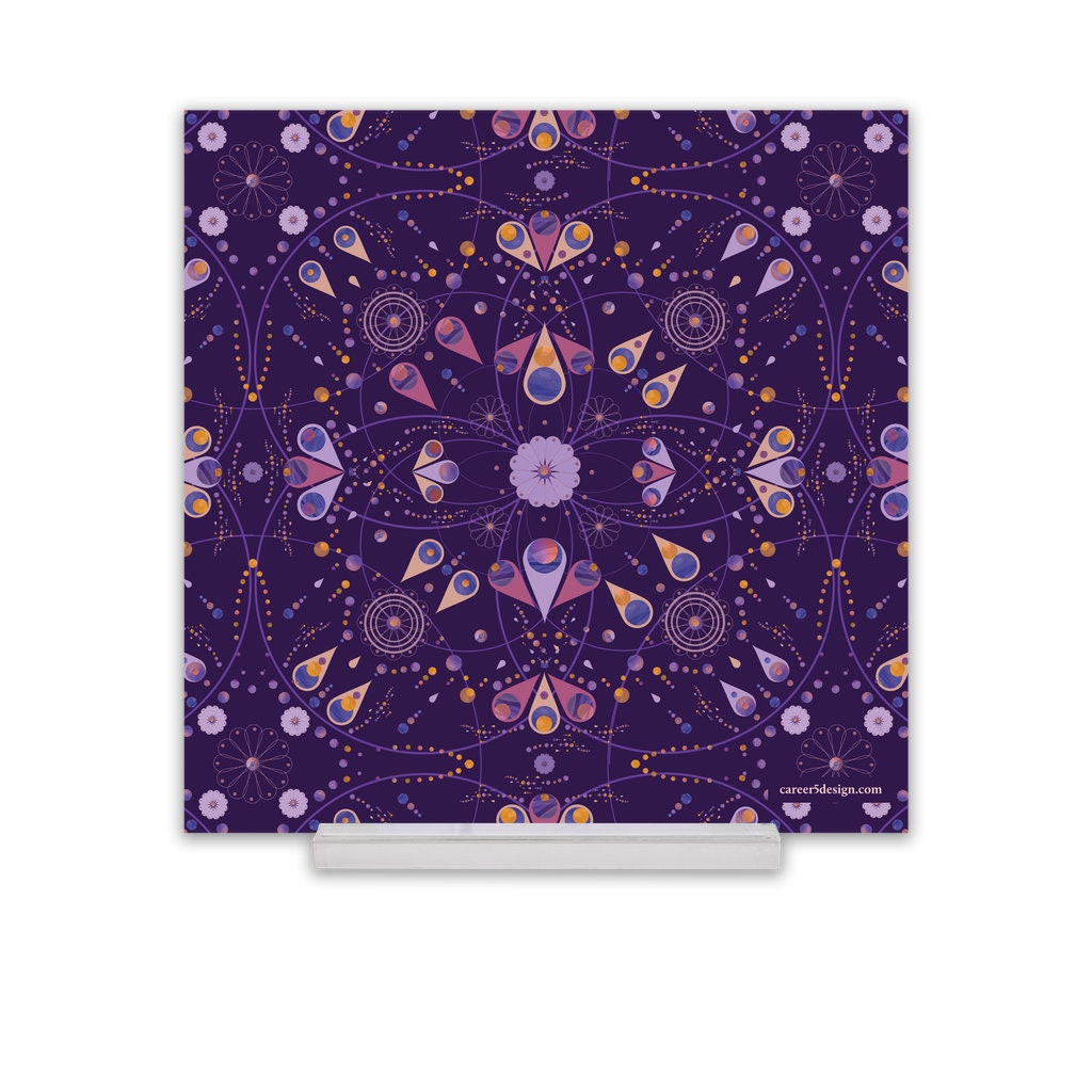 Abstract Art Acrylic Desk Print | Deep Space | 8" x 8" | Symmetry | Abstract Universe | Abstract Space | Katie Stern | Career 5 Design