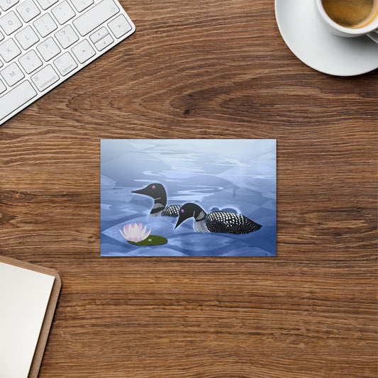 Loon Family greeting card | bird greeting card | north lake birds | Loon lake | summer vacation | friendship card