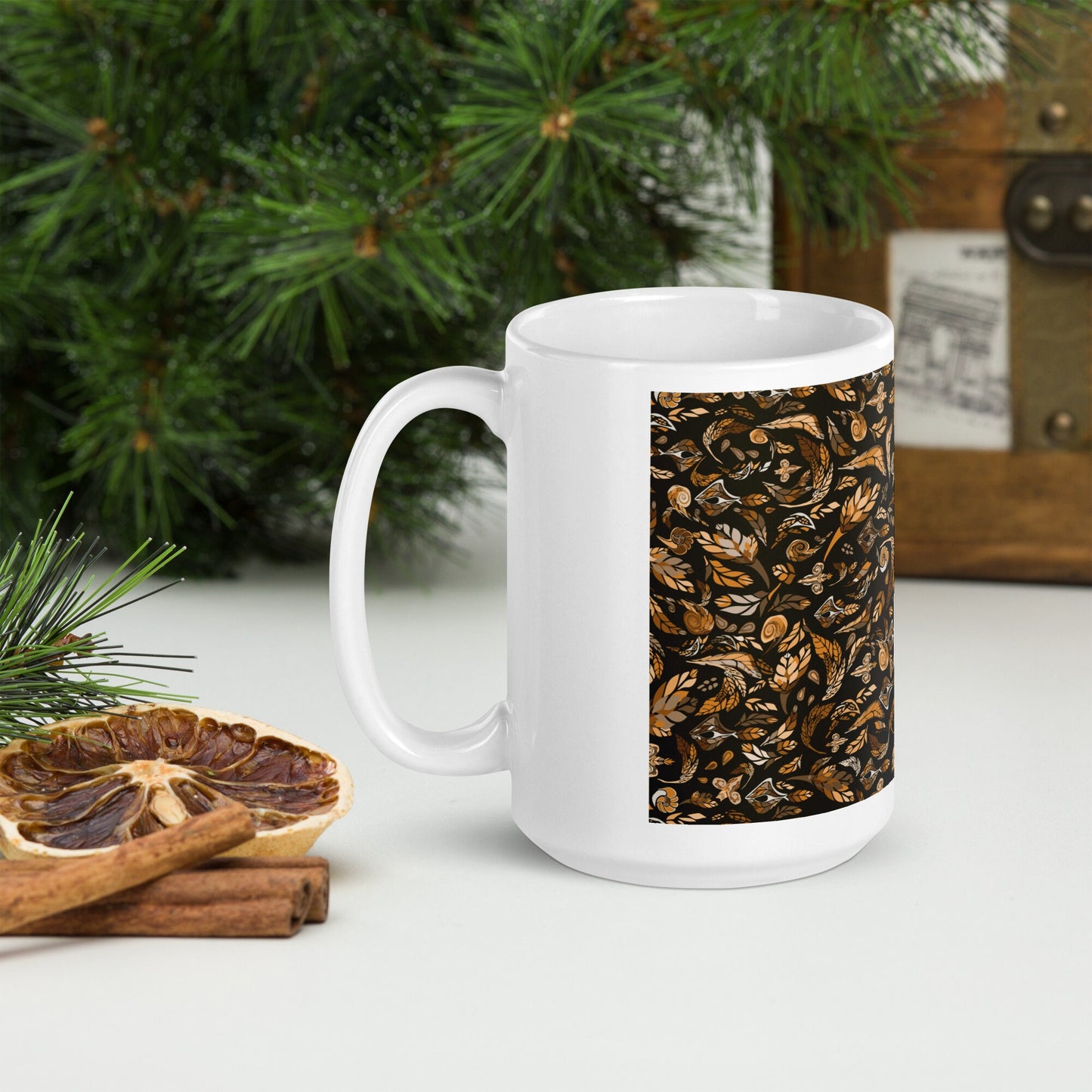 Earth Seeds on a white glossy mug | Gardener's mug | Brown seeds for garden