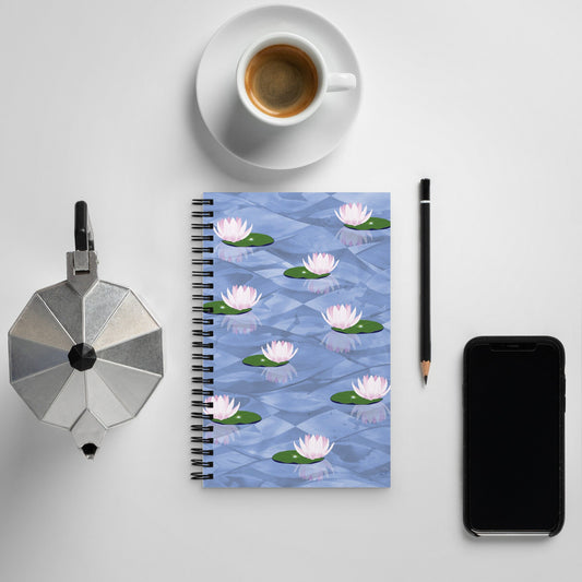 Water Lilies on Lake spiral notebook | Summer spiral notebook | Summer Lake | Lilies on lake | Summer vacation