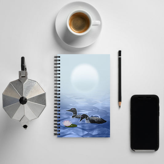 Loon Family spiral notebook | Lake living | Summer lake | Loons on lake | Vacation living
