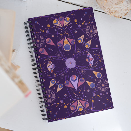 Outer Space Floral spiral notebook | Floral and Planets | Celestial Space spiral notebook | Navigation spiral notebook | Unisex notebook