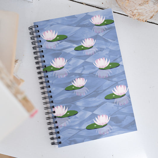 Water Lilies spiral notebook | Summer Lake notebook | Summer Vacation | Peaceful Lake notebook