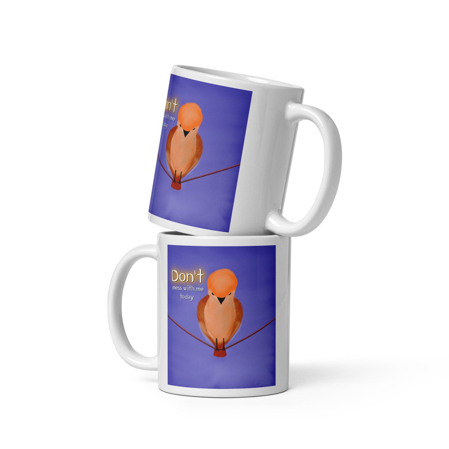 Don't Mess With Me | funny bird | funny mug | white glossy mug