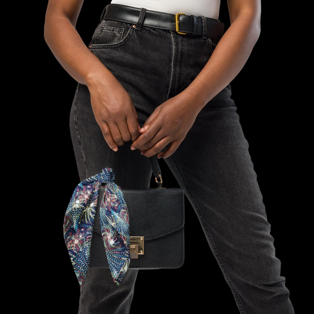 Fireworks All-over print bandana for short scarves and pets | eco-friendly recycled | Sparkling bandana | sparks scarf | sparkler clothes