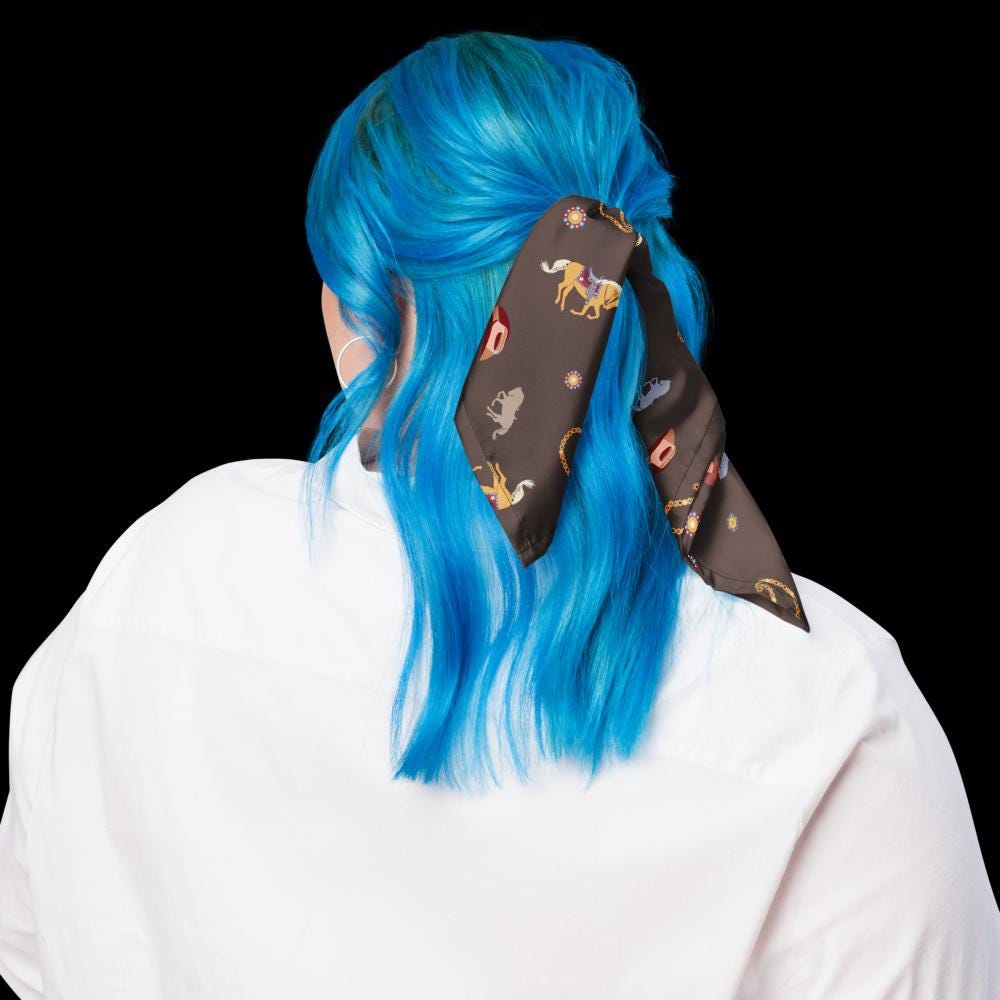 Pet-sized Western all-over print bandana | pet bandana west | pet horse | Pet scarf western | dog scarf west