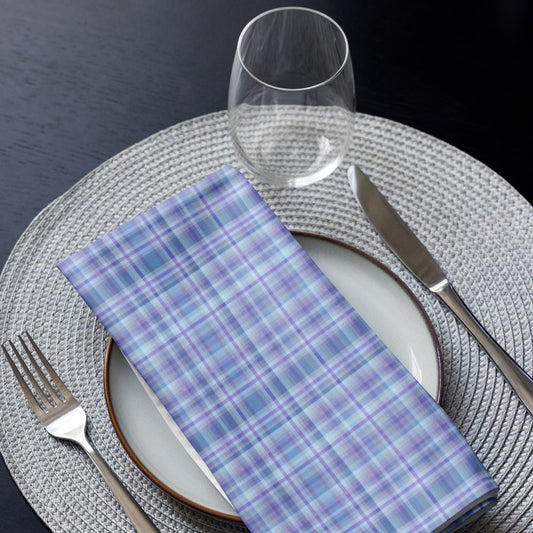 Blue Plaid Cloth Napkin Set | Western blue plaid | Western Napkins | Fancy Napkins | Dinner Napkins | Blue Plaid | Plaid Napkins