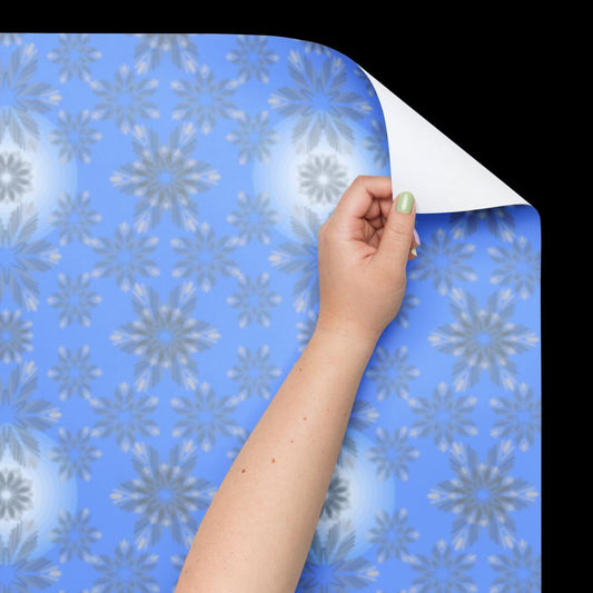 Silver snowflakes on blue wrapping paper sheets | Sparkling snowflakes | Winter wrapping paper | Unisex wrapping paper | Christmas | Hanukah