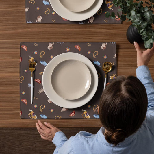 Cowboy Placemat Set | Horse Placemat Set | Western Placemat Set | Southwestern Placemat Set
