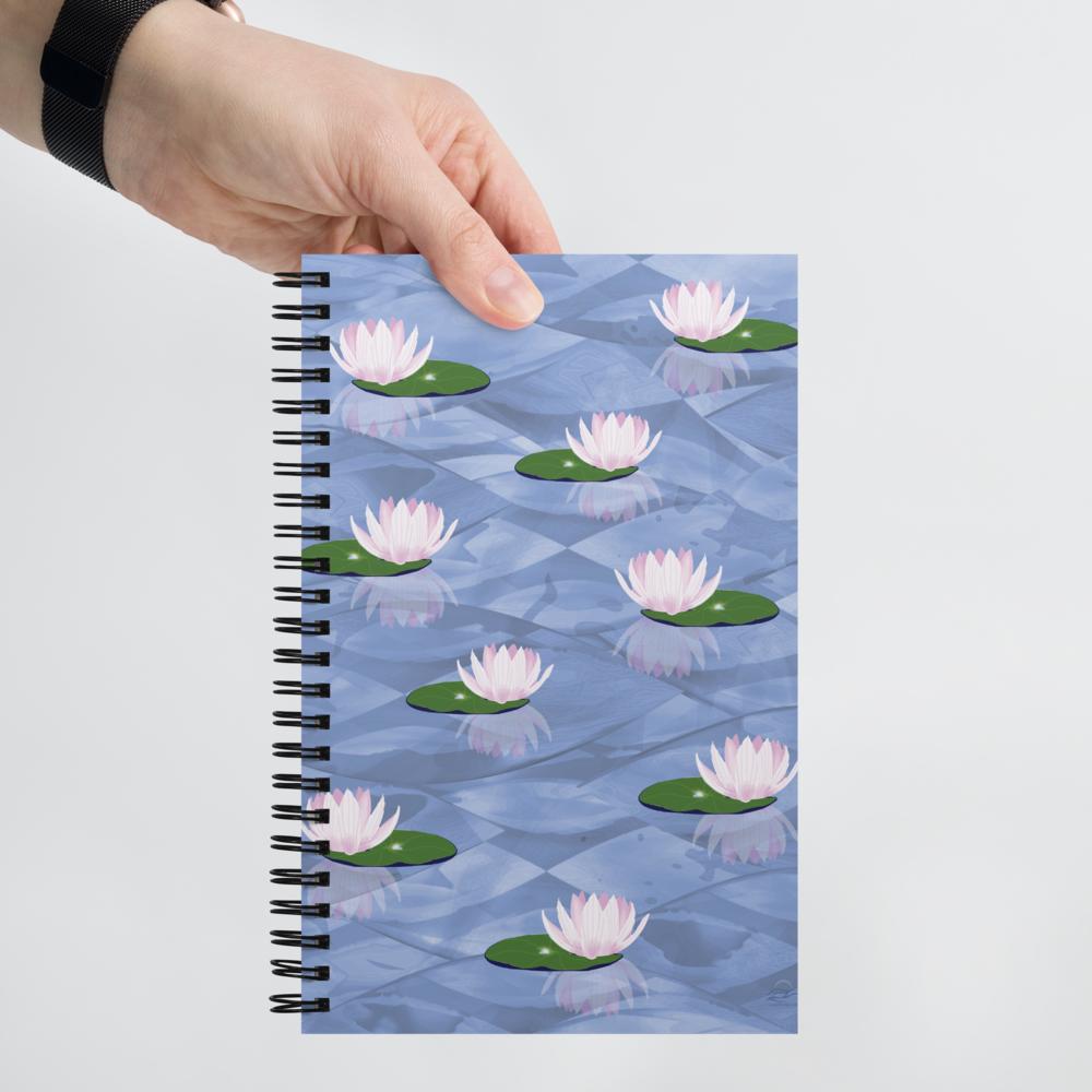 Water Lilies on Lake spiral notebook | Summer spiral notebook | Summer Lake | Lilies on lake | Summer vacation