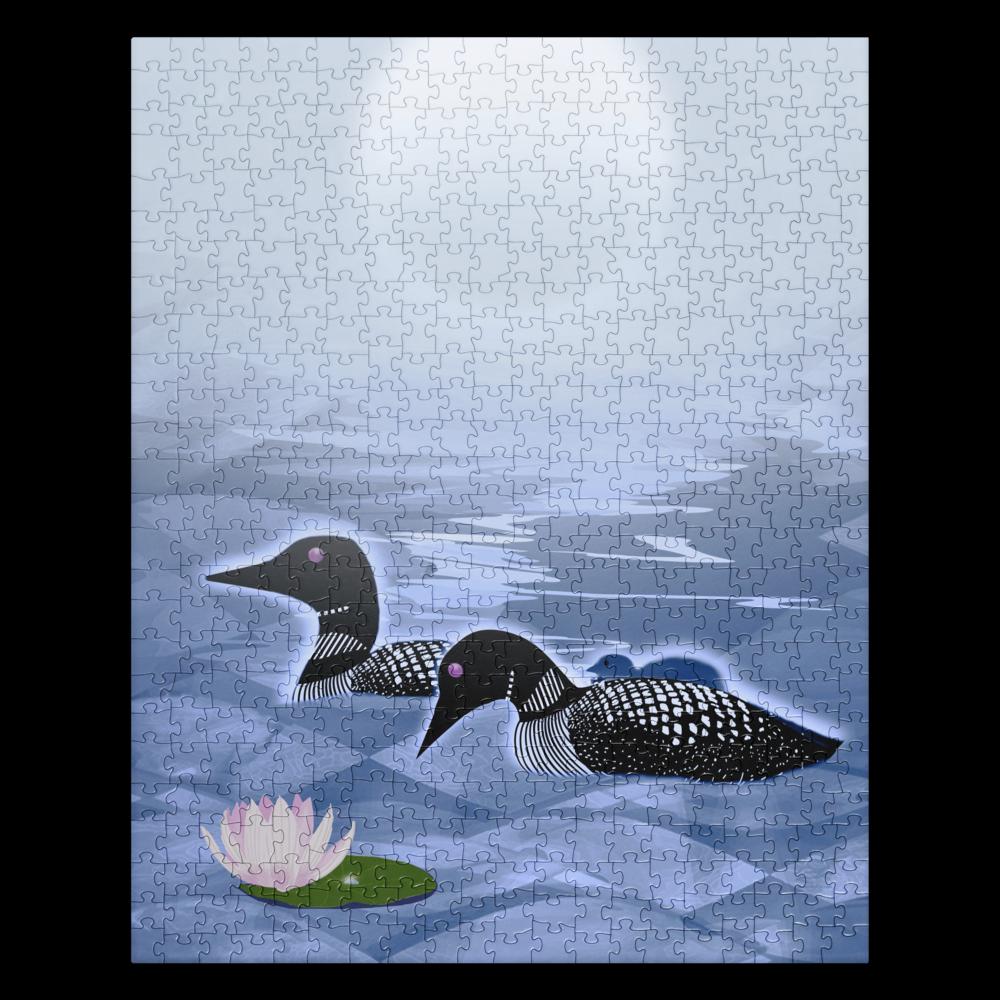 Loon Family jigsaw puzzle | whole family activity | Northwoods puzzle | camping puzzle