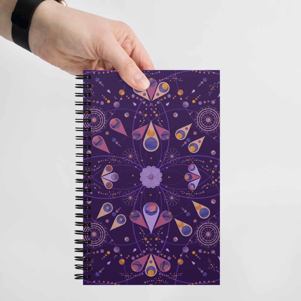 Outer Space Floral spiral notebook | Floral and Planets | Celestial Space spiral notebook | Navigation spiral notebook | Unisex notebook