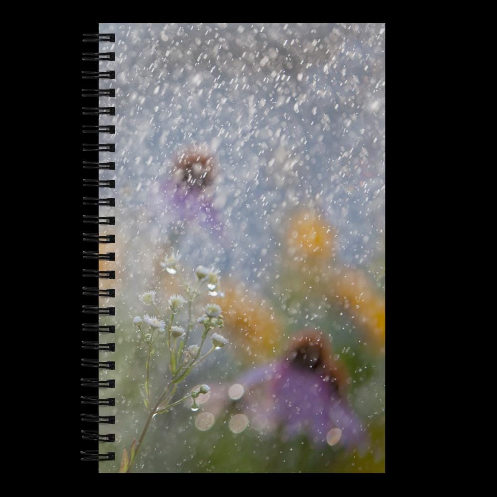 Summer Rain and flowers spiral notebook | coneflowers and coreopsis | summer rain | garden notebook