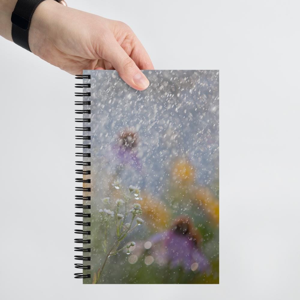 Summer Rain and flowers spiral notebook | coneflowers and coreopsis | summer rain | garden notebook