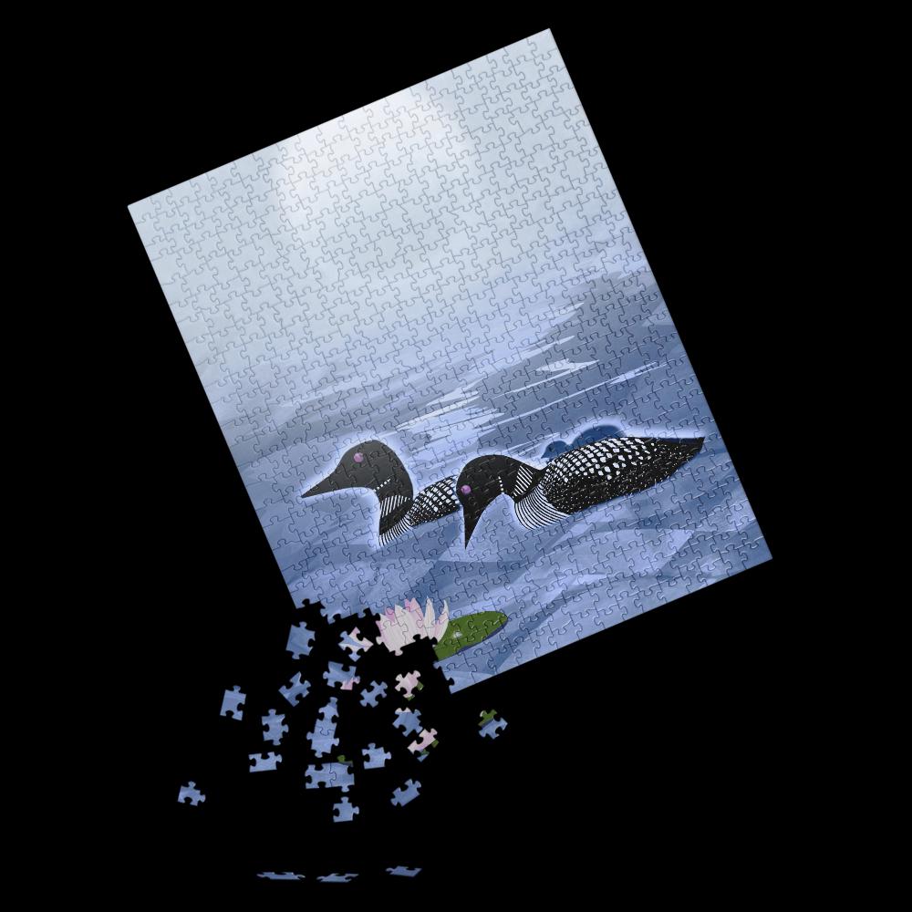 Loon Family jigsaw puzzle | whole family activity | Northwoods puzzle | camping puzzle