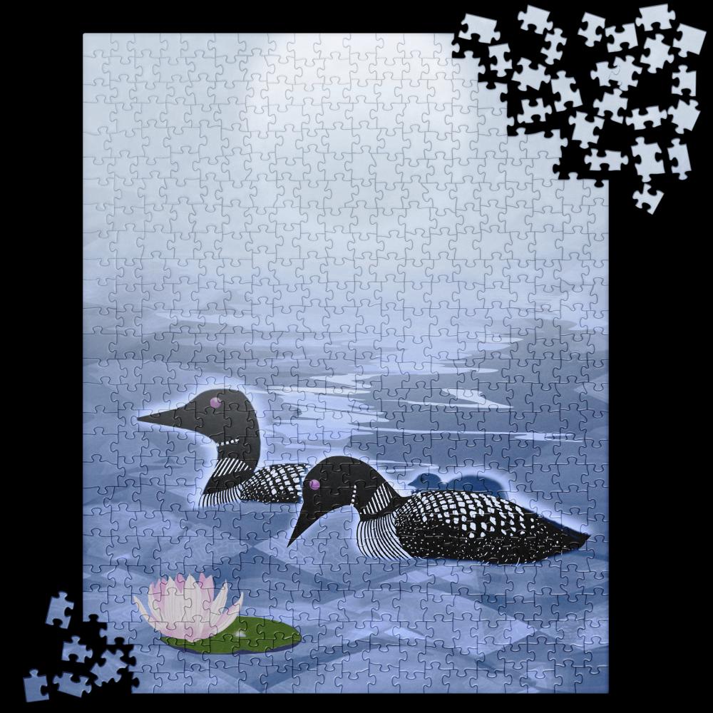 Loon Family jigsaw puzzle | whole family activity | Northwoods puzzle | camping puzzle